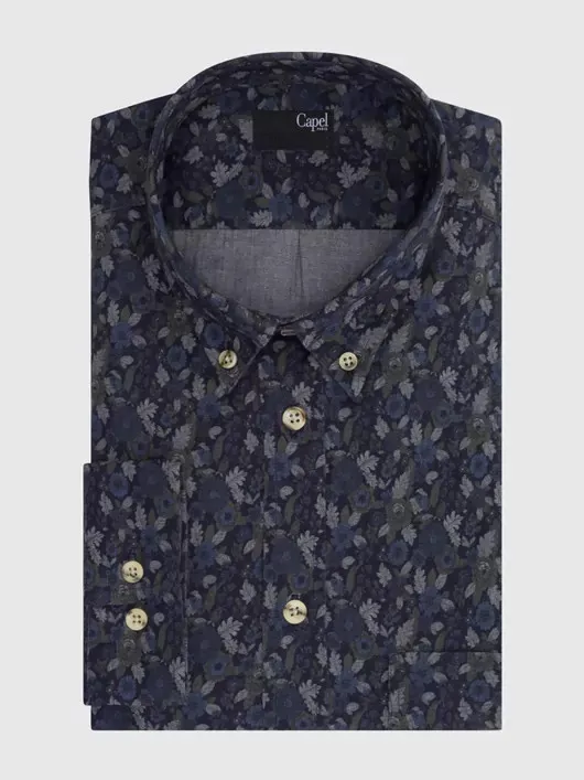 Chemise Fleurs Capel Paris Hommes Grande Taille