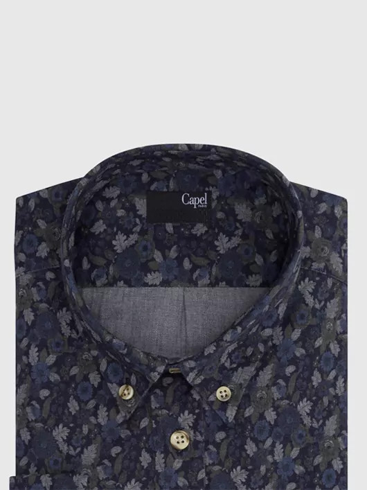 Chemise Fleurs Capel Paris Hommes Grande Taille