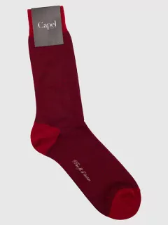 Chaussettes Caviar Fil Ecosse Rouge Fonce Homme Grande Taille - Capelstore