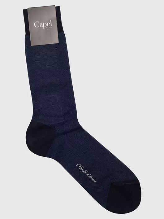 Chaussettes Caviar Fil Ecosse Bleu Homme Grande Taille - Capelstore