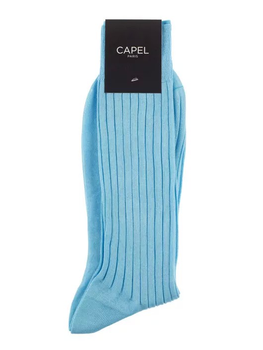 Chaussettes Fil d'ecosse Bleu Ciel Homme Grande Taille - Capelstore
