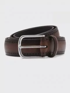 Ceinture Cuir Patine Cognac Homme Grande Taille - Capelstore