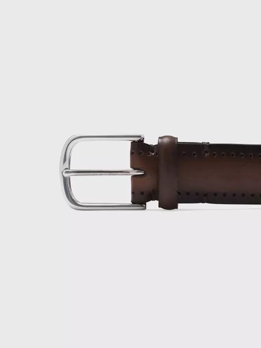 Ceinture Cuir Patine Cognac Homme Grande Taille - Capelstore