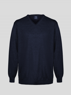 Pull Merinos Col V Uni Capel Grandes Tailles  homme grande taille - Capelstore