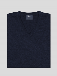 Pull Merinos Col V Uni Capel Grandes Tailles  homme grande taille - Capelstore