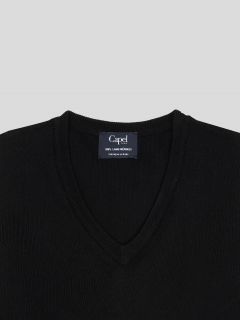 Pull Merinos Col V Uni Capel Grandes Tailles  homme grande taille - Capelstore