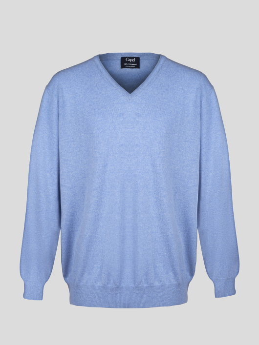 Pull Cachemire Col V Capel Grandes Tailles  homme grande taille - Capelstore