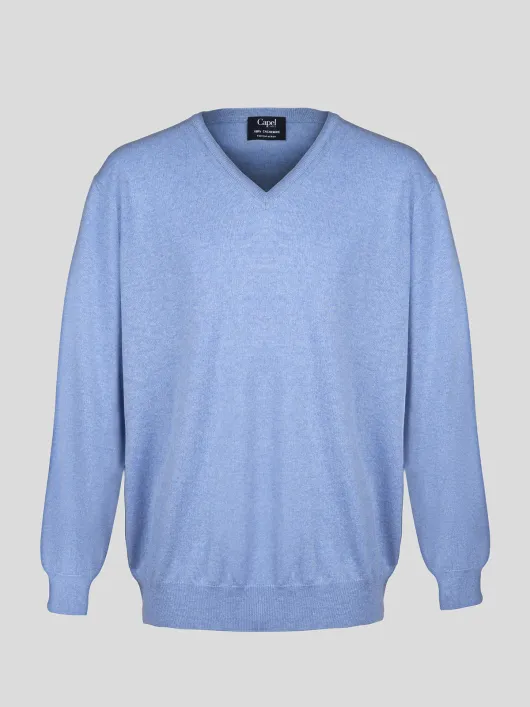 Pull Cachemire Col V Capel Grandes Tailles  homme grande taille - Capelstore