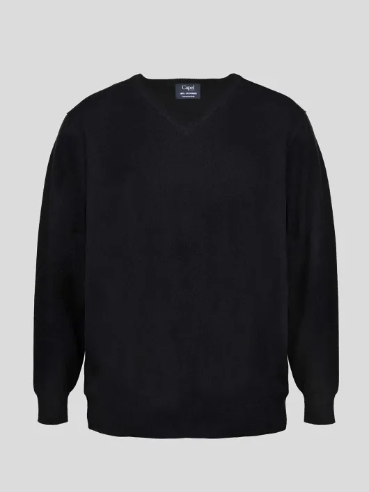 Pull Cachemire Col V Capel Grandes Tailles  homme grande taille - Capelstore