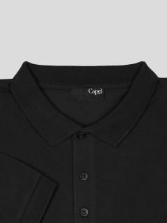Polos Manches Courtes noir homme grande taille -