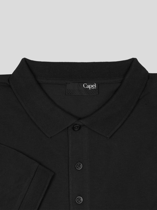 Polos Manches Courtes noir homme grande taille -