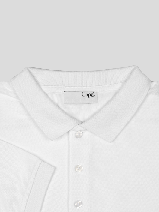Polos Manches Courtes blanc homme grande taille -