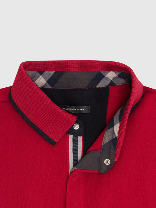 Polo Manches longues rouge homme grandes tailles