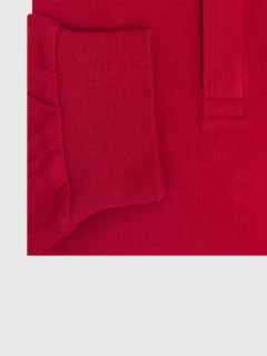 Polo Manches longues rouge homme grandes tailles