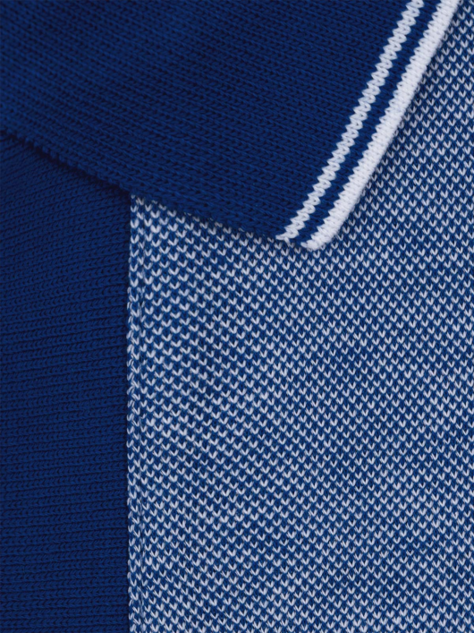 Polo col V oxford bleu roi homme grande taille | Capel