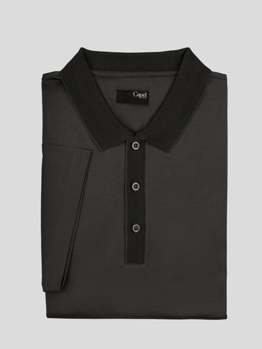 Polo gris coton égyptien mercerisé homme grande taille | Capel