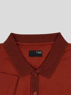 Polo orange coton égyptien mercerisé homme grande taille | Capel