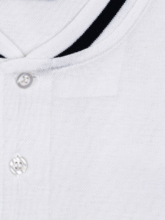 Polo col baseball blanc coton piqué homme grande taille | Capel