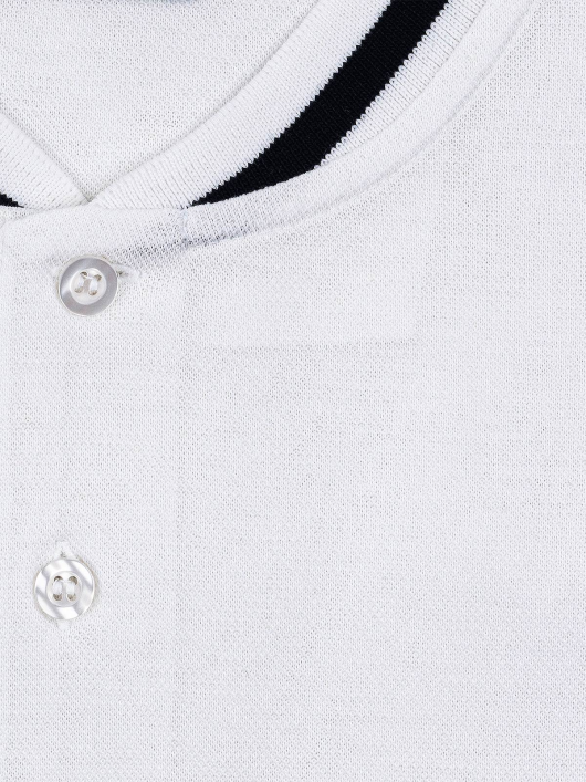 Polo col baseball blanc coton piqué homme grande taille | Capel