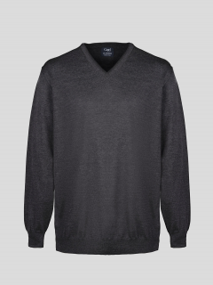 Pull Merinos Col V Uni Capel Grandes Tailles  homme grande taille - Capelstore