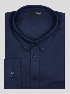 Chemise Ml Unie Lin Capel Grande Taille  homme grande taille - Capelstore