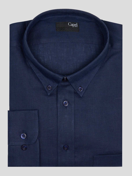 Chemise Ml Unie Lin Capel Grande Taille  homme grande taille - Capelstore