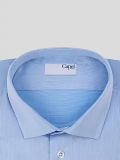 Chemise en coton Dobby bleu ciel homme grande taille | Capel