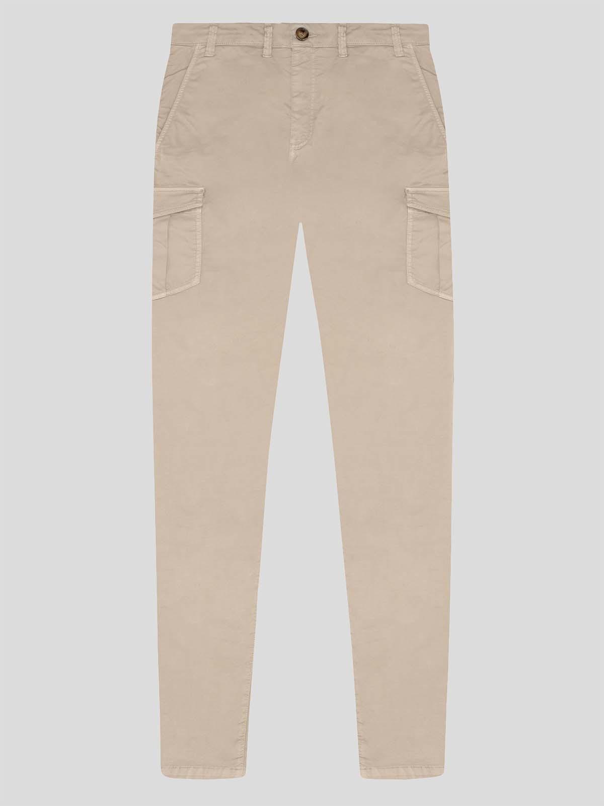 pantalon homme coupe cargo en coton stretch beige pantalons de