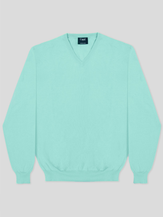 Pull Coton Uni Col V Capel Grande Taille homme grande taille - Capelstore