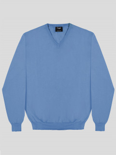 Pull Coton Uni Col V Capel Grande Taille  homme grande taille - Capelstore