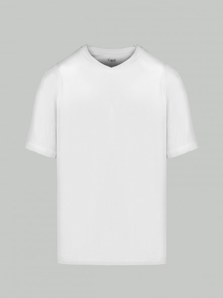 T-shirt Louis Col V Blanc Capel Grande Taille