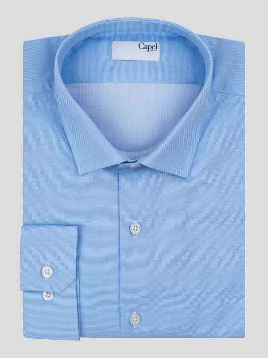 Chemise 100% coton dobby ciel homme grande taille | Capel