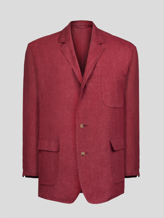 Veste en lin rouge framboise homme grande taille | Capel