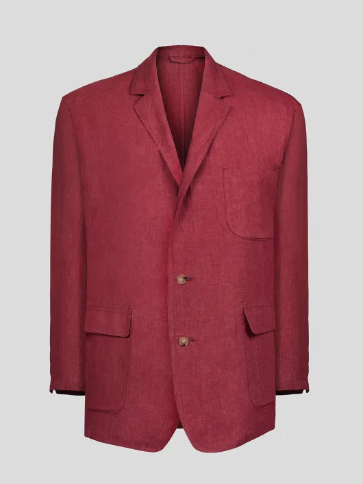 Veste en lin rouge framboise homme grande taille | Capel