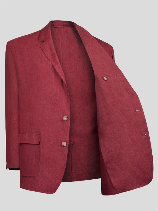 Veste en lin rouge framboise homme grande taille | Capel