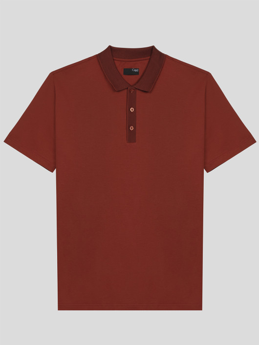 Polo orange coton égyptien mercerisé homme grande taille | Capel