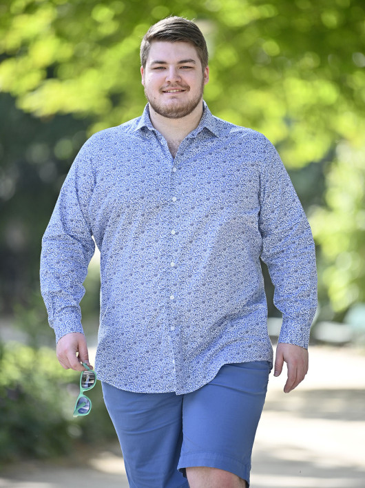 Chemise Ml Fleurs Coton Bio Grande Taille  homme grande taille - Capelstore
