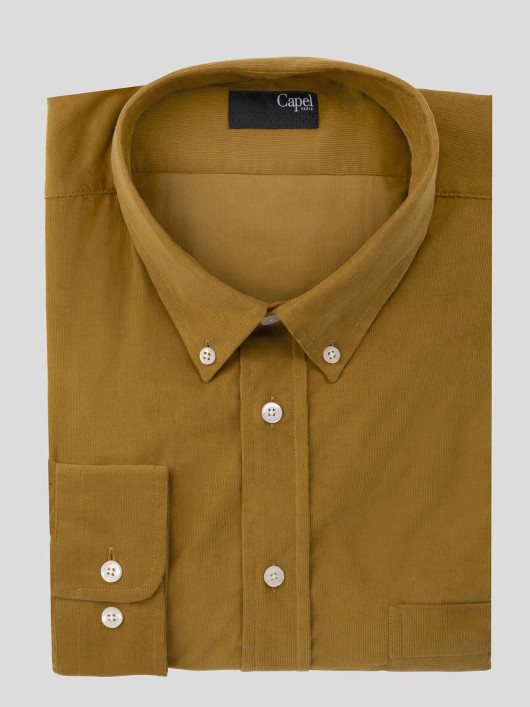 Chemise Ralph Ocre Velours Capel Grande Taille  homme grande taille - Capelstore
