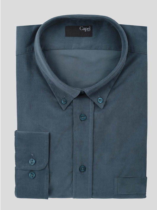 Chemise Ralph Marine Velours Capel Grande Taille  homme grande taille - Capelstore