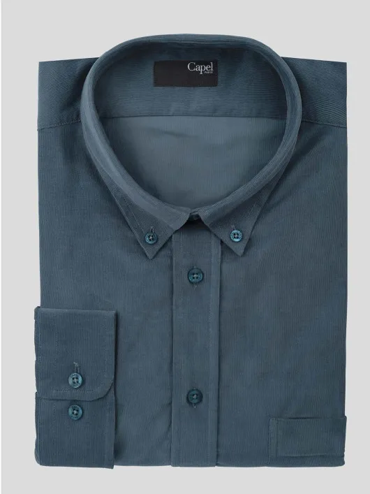 Chemise Ralph Marine Velours Capel Grande Taille  homme grande taille - Capelstore