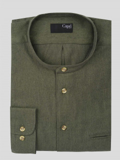 Chemise Kim Kaki Chevrons Capel Grande Taille  homme grande taille - Capelstore