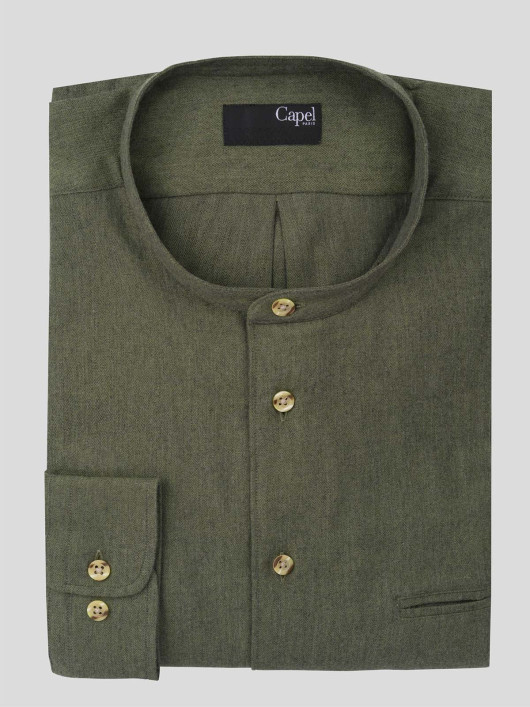Chemise Kim Kaki Chevrons Capel Grande Taille  homme grande taille - Capelstore