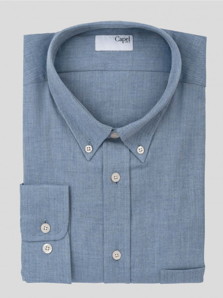 Chemise Ralph Bleue Chevrons Capel Grande Taille