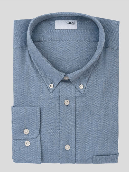 Chemise Ralph Bleue Chevrons Capel Grande Taille  homme grande taille - Capelstore