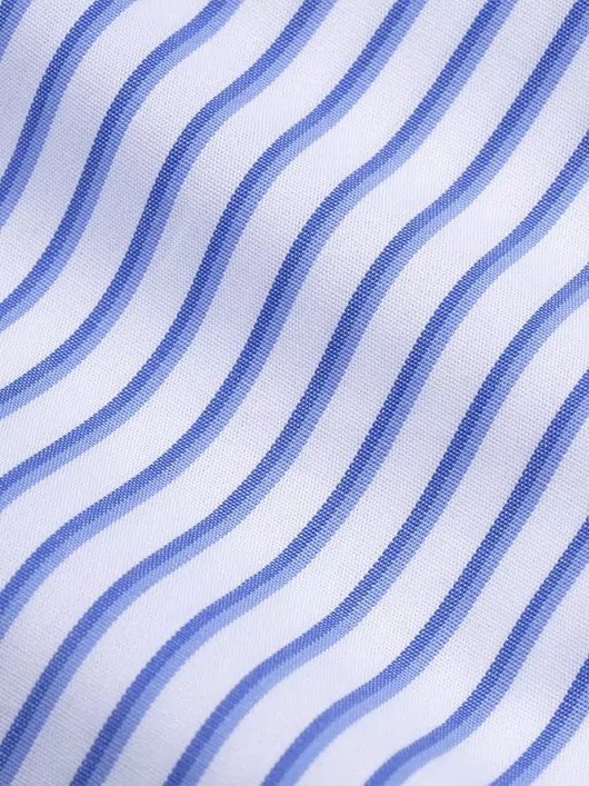 Chemise à rayures bleues et blanc manches courtes coton homme grande taille | Capel