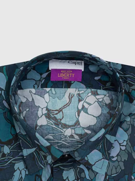 Chemise Motifs Feuilles Tissu Liberty Grande Taille