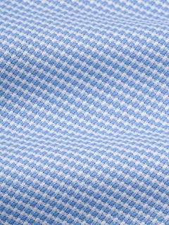 Chemise coton double retors micro motifs carreaux bleu ciel homme grande taille | Capel
