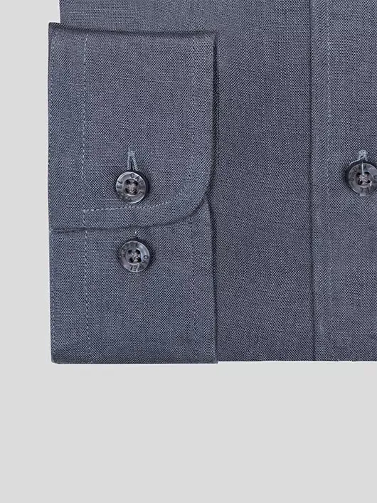 Chemise en lin marine manches longues homme grande taille | Capel