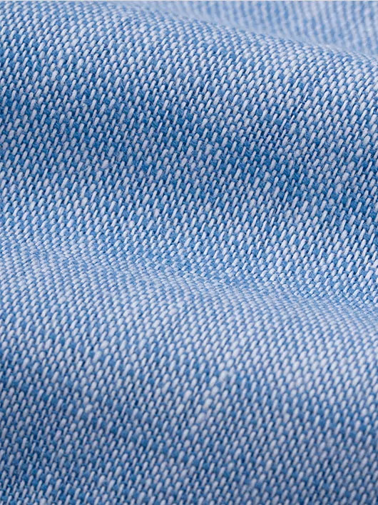 Chemise bleu ciel manches courtes coton flammé homme grande taille | Capel