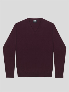 Pull Cachemire Enzo V Grenat Capel Grande Taille  homme grande taille - Capelstore
